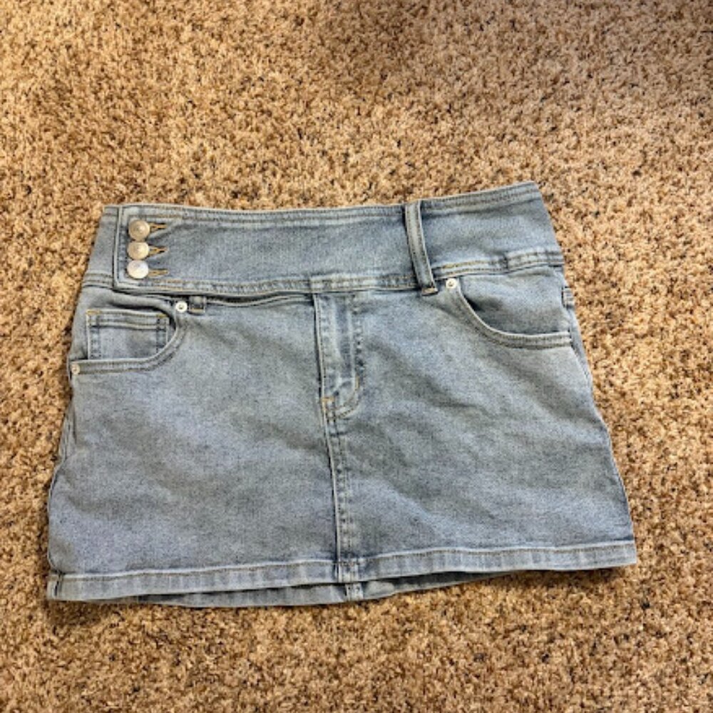 Princess Polly Light Wash Mini Skirt
